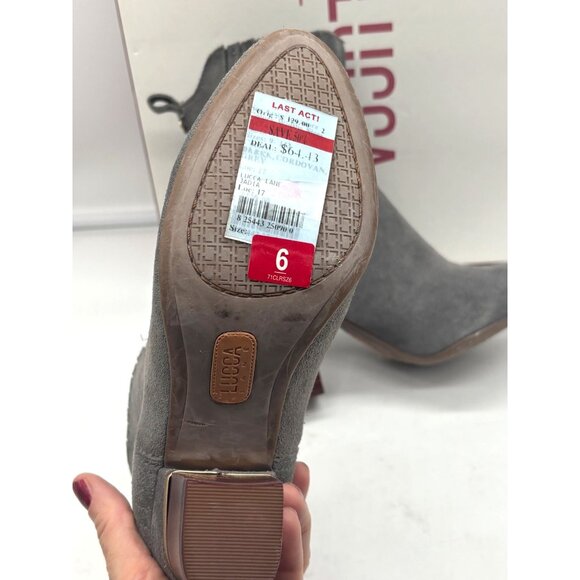 Lucca Lane Jadia Block-Heel Ankle Booties, Size 6, M, Dark Gray - Picture 12 of 14